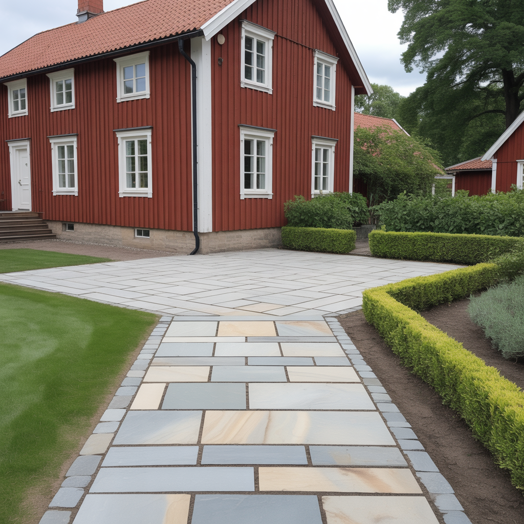 5.Sa finslipar du din gardsplan med ratt stenlaggning